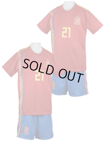 画像2: キッズ・ジュニア用レプリカユニフォーム 2018スペイン代表 21シルバ (2)