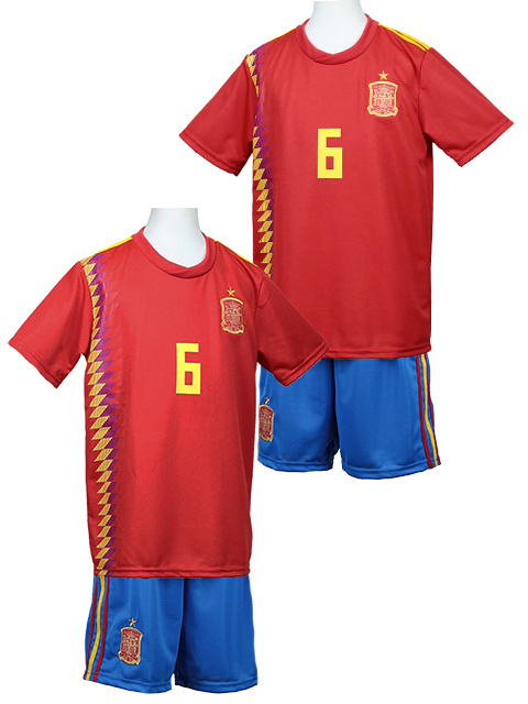 18スペイン代表 6イニエスタ キッズ ジュニア用レプリカユニフォーム 激安通販のフットボールキング